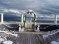 The wedding decorations--plus bad weather approaching!